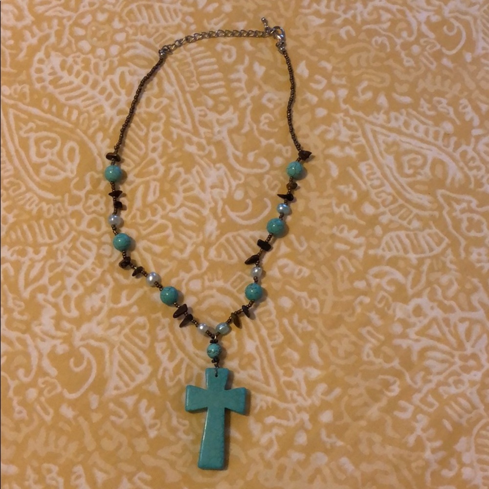 Turquoise Cross Necklace